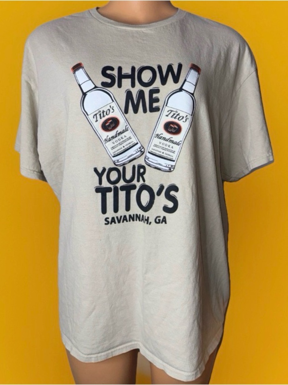 Tito's "Show Me Your Tito's" Graphic Tee - Beige